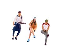 rongweiwang Miniature Figure Collection 164 Scale People Figures Realistic Hand Painted Models Diorama Accessories 1/64 Scale People Figures Miniature Collectibles