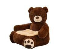 rongweiwang Modern And Cute Kids Sofa Seat Lovely Teddy Bear Plush Stuffed Chair Versatile Polyester Chair Plush Stuffed Seat, dark brown