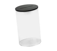 rongweiwang Money Bank Acrylic Money Saving Box Clear Piggy Bank Makes Saving Easy With Educational Value And Stylish Home Decoration Boxes Bedroom Living Room Decoration, black, M