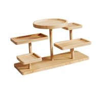 rongweiwang Multipurpose Countertop Display Shelf Showcase Features Unique Layered For Jewelry Plant Books And Dessert Organization Wooden Display Riser Stand Multi Tier Plant Stand