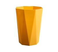 rongweiwang Neat Look Trash Can For Household Waste - Big Opening Antislid Bottom Simple PP Kitchen Bedroom Office Wide Applicaiton, Yellow, L
