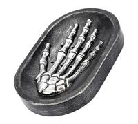 rongweiwang Non Slip Resin Soap Holder Hand Skeleton Dish Holder Shower Unique With Quick Drain Advantages Simple Hand Skeleton Soap Tray Dish Shower Easy