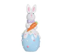 rongweiwang Nordic Style Easter Rabbit Figurines Cartoon Charming Easter Decor Space With Cute Bunny Funny And Eggs Ornament Party Decorations Cute Bunny Funny, Blue, 4.5x4.5x12cm