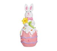 rongweiwang Nordic Style Easter Rabbit Figurines Cartoon Charming Easter Decor Space With Cute Bunny Funny And Eggs Ornament Party Decorations Cute Bunny Funny, Pink, 4.5x4.5x12cm