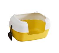 rongweiwang Pet Bedpan Tray With Frame Offers High Sided Reducing Litter Mess While Providing Safe Space For Indoor Cats Cat Litter Tray Cat Toilet Pet Indoor Kitty, yellow, 48x24.7x28.7cm