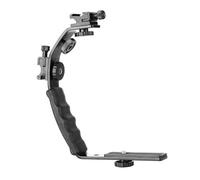 rongweiwang Photography Video Grip L Bracket Mount With Flash Bracket 1/4 Thread Hole For Versatile Far Exceeds Built-in Shoe Mount Version Which Will Risk Dte Flash/s To Slide Off.Provides