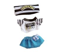 rongweiwang Plush Doll Short Sleeve Top With Overalls Educational Outfit for Creative Dress Up For Mini Dolls Can Dress Up According To Preferences And Matching . Girl Doll Clothes With