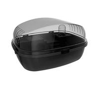 rongweiwang Portable Small Animal Cage With Spacious Ensuring Good And Comfortable Living Conditions For Favorite Pets Large Hamster Cage Habitat Acrylic Portable, black, 35.5x27.5x20cm