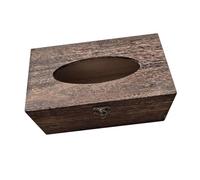 rongweiwang Practical Wooden Retro Style Tissue Holder for Elegant Bathroom Kitchen Restaurant Living Room Office and Nightstand Office Desk Nightstand Tissue Canister Organizer, Brown, 22x12x10cm