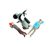 rongweiwang Railway Figures People Police Painted Model Tiny Figures Diorama More Fragile Not Play With Too Hard Diorama Is Resin Resin Model Doll Scenario Building Kits, accident blue