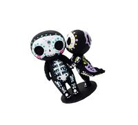 rongweiwang Resin Sugar Skull Couple Figurine Statue Desk Decor Ornament Valentine Gifts, kissing