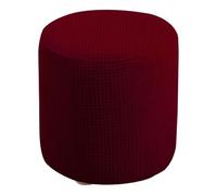 rongweiwang Round Ottoman Slipcover Elastic Functional Slipcover Adds Style While Protecting Ottoman Daily Damage Round Stool Furniture Protector, Red Wine Chair Cover, 25-32cm