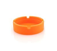 rongweiwang Silicone Temperature Resistant Ash Tray Portable Holder Reusable Travel Office Bottle Pad Flexible Solid Color, Orange