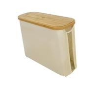 rongweiwang Simple Tissue Roll Storage Basket For RV Closet Bamboo Storage Solution Keeps Bathroom Neat And Organized Toilet Paper Basket Bamboo Lid Tissue Box, beige white, 45x15x35cm