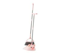 rongweiwang Sturdy Broom Dustpan Set with Long Handle Effective Sweeping Floor Cleaning in Home Kitchen Rooms Multi Layer Dense Soft PET Bristles Does Not Hurt Wooden Floor.Suitabl