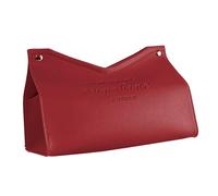 rongweiwang Tissue Box Holder Desktop Napkin Organizer Nordic Style Three-Dimensional Bronze Metal Buttons Beautiful Functional Essential Modern Triangle Tissue Box Cover Large Storage, Red