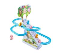 rongweiwang Track Slide Toys Combine Joyful Climb Stairs Toy Track Set With Vibrant Race Toy Children Roller Coaster Fun Climbing Toys Chasing Playset With Lights Music