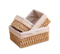 rongweiwang Wicker Storage Baskets Lined Wicker Basket Paper Basket Liners | Sizes Small Medium Large Workmanship Long
