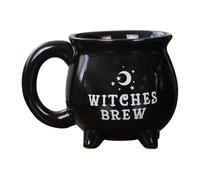 rongweiwang Witches Brew Cauldron Mug Ceramic Cauldron Cup for Witch Potion Drink Halloween, Birthday Party Gift Celebration 350ml (Black)
