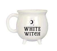rongweiwang Witches Brew Cauldron Mug Ceramic Cauldron Cup for Witch Potion Drink Halloween, Birthday Party Gift Celebration 350ml (White)