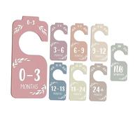 rongweiwang Wooden Baby Closet Dividers Eco Friendly Separator Features Beautiful 8 Different Monthly Designs for Easy Organization Wood Clothing Rack Divider Double Sided Printing