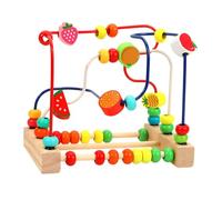 rongweiwang Wooden Educational Circle Toy Bead Maze Toys Colorful Beads Engaging Learning Activity For Toddlers Protecting Childs Delicate Hands. Preschool Educational Toy Beads Math Colorful
