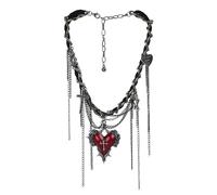 RONGXG Five-Pointed Star Cross Punk Leather Choker necklace with Heart Pendant Adjustable Chain for Women Jewelry Gifts, One Size, Faux Leather, leather