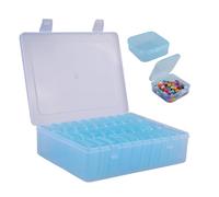 Rongxze 30 Pcs Mini Plastic Storage Boxes with Lid, Blue, Transparent, Rectangular, 5.5 x 5.5 x 2 cm, 22.5 cl, Arts & Crafts, Jewellery, DIY, Crafts, Beads, Small Parts