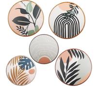 Rongxze 5pcs Boho Wall Decoration, Wooden Wall Art, Nature Style for Living Room/Bedroom