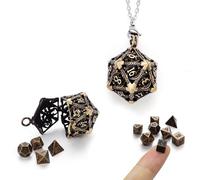 Rongxze 7 Pcs DND Dice Set, Removable Polyhedral Dice, Mini Dice for Dungeons and Dragons Starter Set Polyhedral & Rpg Dice MTG RPG Role Playing DND D4 D6 D8 D10 D12 D20 (A)