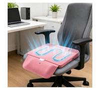 Rongyewxae Water Circulating Car Seat Pad, Easy to carry Cooler Seat Cushion, Low Noise Car Cooling Seat Works with Power Banks,PCs,or Car Outlets,Red