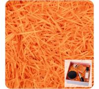 RONGZUBAT 100g Shredded Tissue Paper for Gift Boxes, Orange, Biodegradable, Soft, Safe, Ideal for Birthdays, Weddings, Christmas, Easter, Valentine's Day, New Year