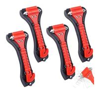 RONGZUBAT 4 Pack Emergency Seat Belt Cutter and Window Glass Hammer,Double-Ended Escape Life-Saving Hammer SeatBelt Tool Escape Tools for Car Bus Truck Van Auto Seat Belt Cutter and Window Hammer