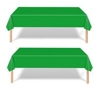 RONGZUBAT Green Plastic Tablecloths 2 Pack, 137 x 274 cm Disposable PE Rectangle Table Covers, Waterproof Wipeable Party Table Cloths for Birthday BBQ Garden Party Picnic