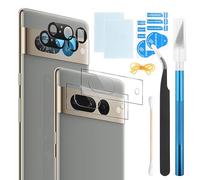 RongZy 2PCS Camera Back Rear Lens Glass Replacement for Google Pixel 7 pro 5G Camera Glass Replacement with Lens Frame and Repair Tools