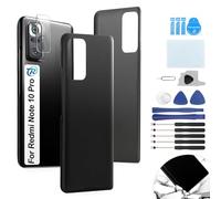 RongZy Battery Cover for Xiaomi Redmi Note 10 Pro Back Cover Back Panel with Tools(Black)
