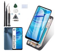 RongZy Display for Motorola Moto E32 XT2227 XT-2227 LCD Screen Replacement Digitizer Touch Screen Assembled Replacement with Tools (Black, with Frame)