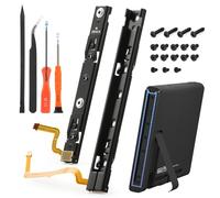 RongZy Pack of 2 Left and Right Sliders for Nintendo Switch Replacement Parts of Slide Rails with Flex Cable Compatible with Nintendo Switch Console Rail Slider with Repair Tool