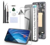 RongZy Replacement Display Compatible with Samsung Galaxy A56 5G A566V/A566B/A566E LCD Screen Replacement with Repair Tools Kit (Black, with Frame)