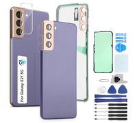 RongZy Replacement for Samsung Galaxy S21 5G SM-G991B/U Back Cover Battery Door Housing Replacement Repair Kit with Tool Kit (Purple)