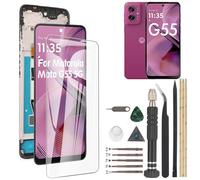 RongZy Screen Replacement for Motorola Moto G55 5G Display Touch Screen Internal Digitizer Assembly for Moto G55 LCD Replacement with Tools Kit(Black with Frame)
