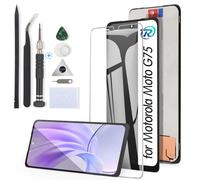 RongZy Screen Replacement for Motorola Moto G75 LCD Touch Screen Internal Digitizer for Moto G75 5G XT2437-2 Display Replacement Assembly with Tools Kit（Black