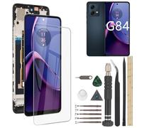 RongZy Screen Replacement for Motorola Moto G84 5G XT2347 XT2347-1 XT2347-2 LCD Touch Screen Internal Digitizer for Moto G84 5G Display Assembly with Tools Kit(Black with Frame)