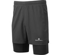 Ronhill Core Twin Mens Running Shorts Black 2 In 1 Twin Short Run Breathable