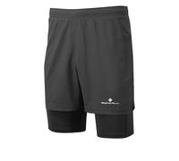 Ronhill Core Twin Running Shorts Mens | All Black - Black / XL