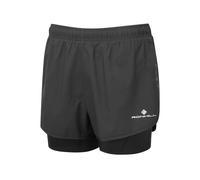 Ronhill Core Twin Running Shorts Womens | All Black - Black / L