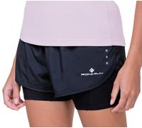 Ronhill Running, Wmn's Core Twin Short, All Black, Size 8