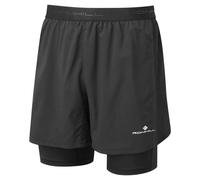 Ronhill Men's Tech 5" Twin Shorts in Black | Size: XL Ronhill Black XL