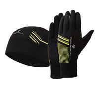 Ronhill Set Mütze + Gloves - Black, Neon Yellow, Size M/L