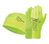 Ronhill Set Mütze + Gloves - Neon Yellow, Silver, Size S/M